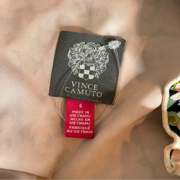 Vince Camuto Floral Smocked Waist Long Sleeve Mini 
Dress Pink Blue Size 6 NWT - Picture 11 of 15